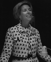 Astrid receiving an award for Business Woman of the Year